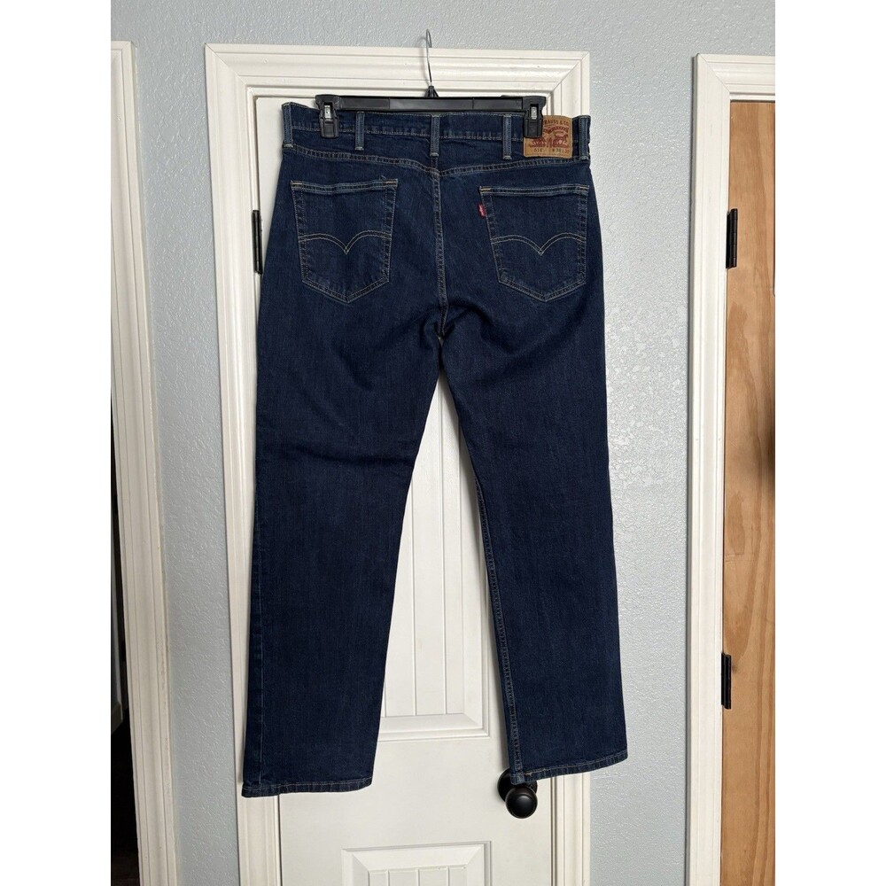Men's Levi's 514 Straight Fit Stretch Jeans 38X30 Dark Wash Levi Strauss - Picture 3 of 7